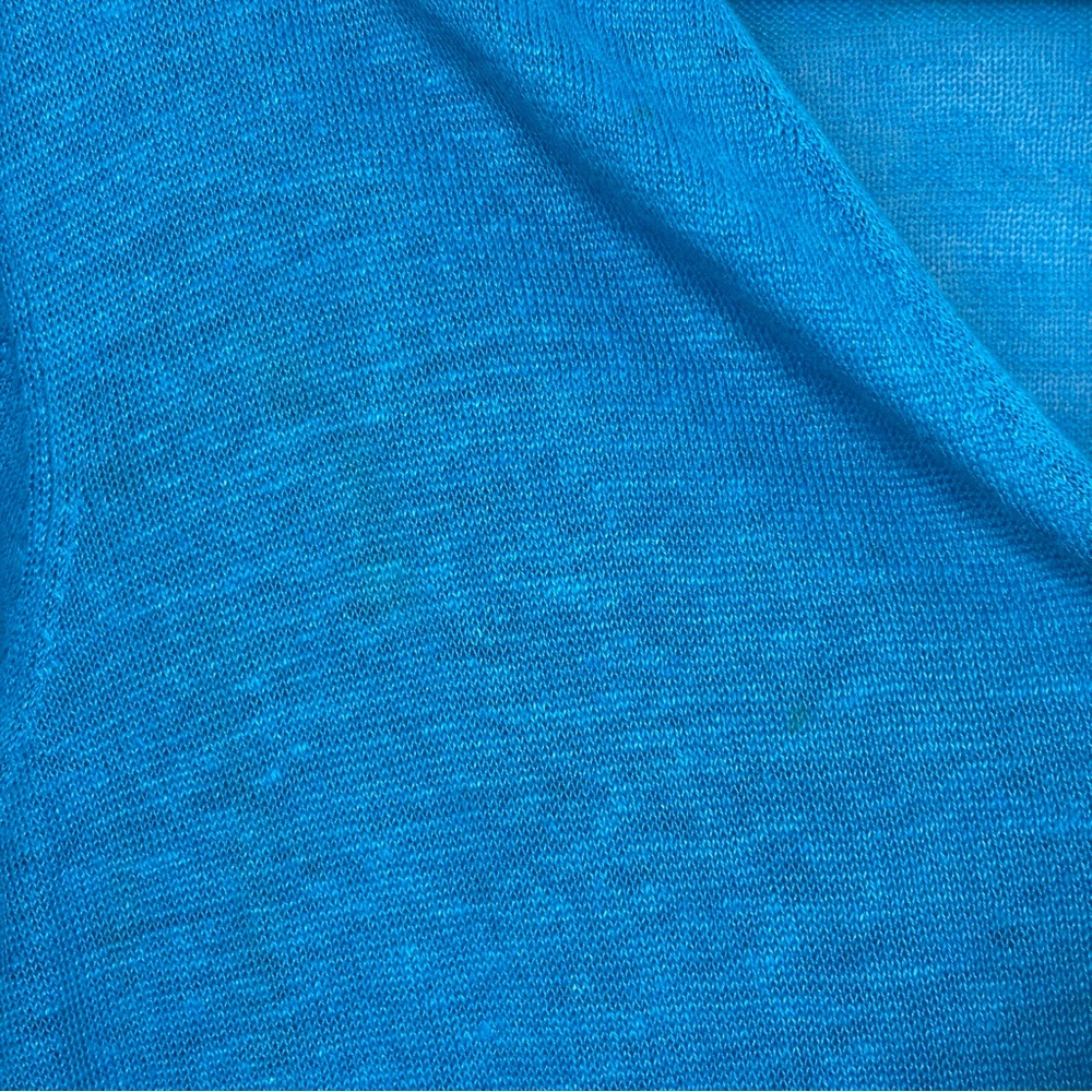 Eileen Fisher Blue Short Sleeve Cardigan Size 1X 100% Linen - Picture 4 of 8